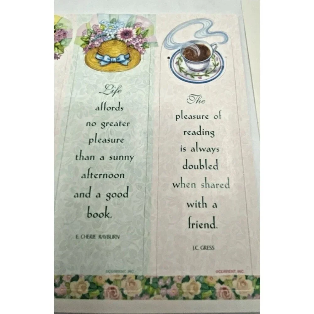 Vintage Book Plates & Bookmarks From The  Library Of  Current Inc USA Floral